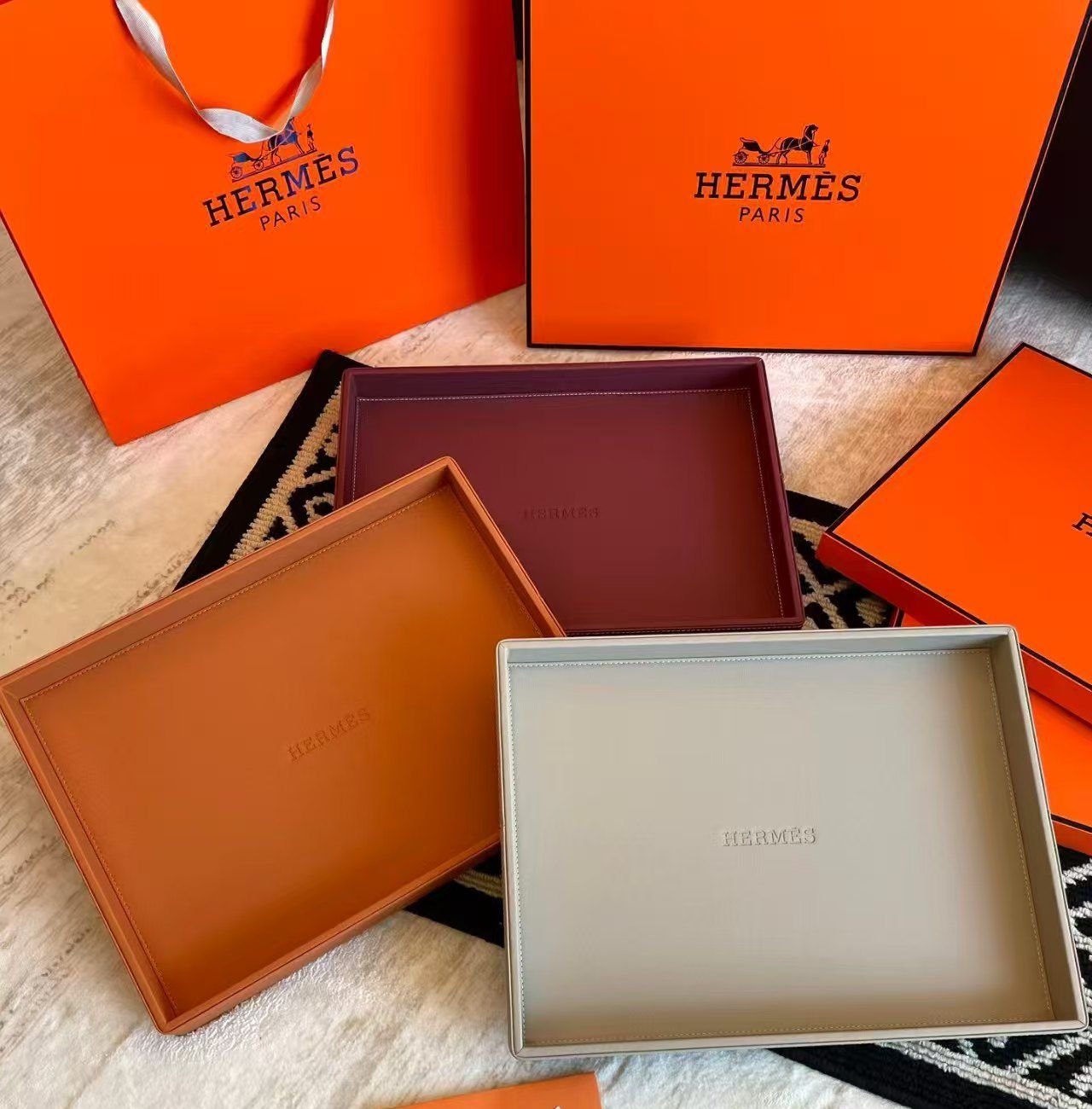 Hermes single leather serving tray - Hermes Tray | Buy Online in UAE